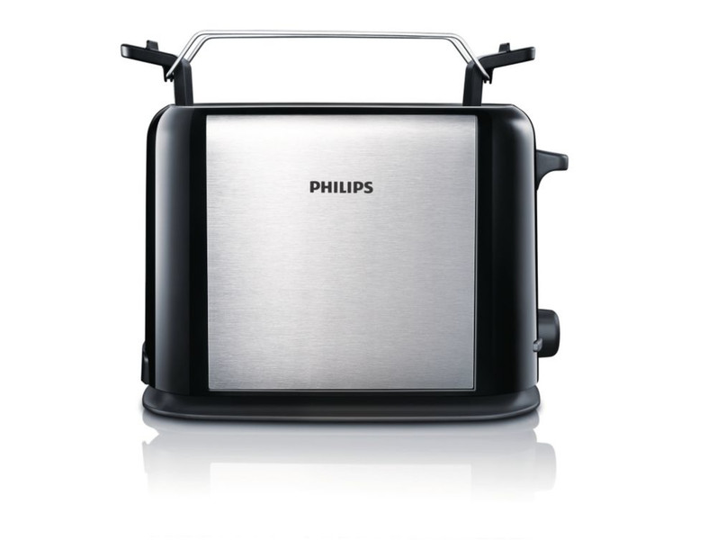 Philips Daily Collection HD2587/20 2ломтик(а) 950Вт Черный, Cеребряный тостер