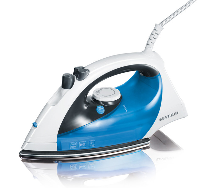 Severin BA 3274 Dry & Steam iron Stainless Steel soleplate 1600W Blue,Grey,White