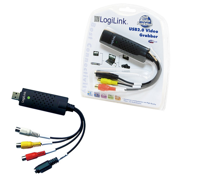 LogiLink Audio + Video Grabber USB 2.0 USB 2.0 A M RCA composite, S-Video, 3.5mm Kabelschnittstellen-/adapter