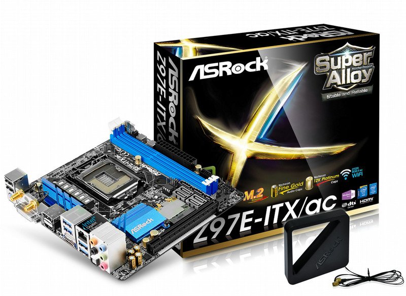 Asrock Z97E-ITX/ac Intel Z97 Socket H3 (LGA 1150) Mini ITX motherboard