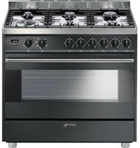 Smeg B9GMANL Freistehend Gas hob B Anthrazit Küchenherd