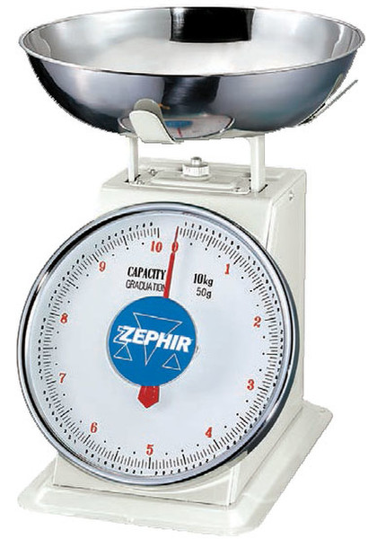 Zephir ZHS410 Механический Хром, Белый кухонные весы