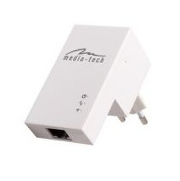 Media-Tech MT4218 Eingebauter Ethernet-Anschluss WLAN Weiß 1Stück(e) PowerLine Netzwerkadapter