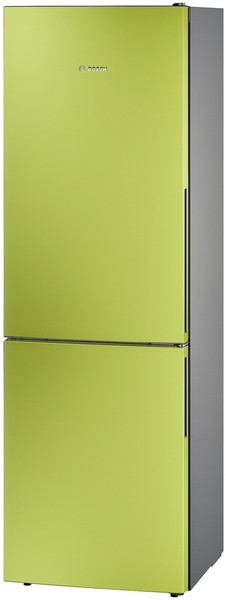 Bosch KGV36VH32S Отдельностоящий 307л A++ Лайм, Нержавеющая сталь холодильник с морозильной камерой