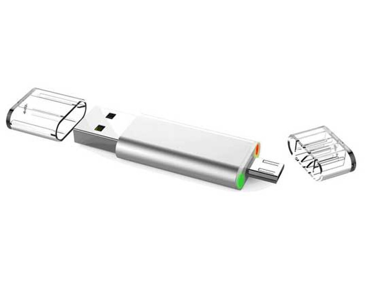 Ksix Pen Drive 8ГБ USB 2.0/Micro-USB Cеребряный USB флеш накопитель