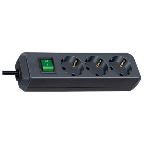 Brennenstuhl Eco-Line with switch and 1,5 mm² Ø cable 3AC outlet(s) 5m Black power extension