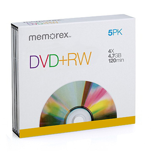 Memorex DVD+RW, 4.7GB, 4x, 5 Pack 4.7GB DVD+RW 5Stück(e)