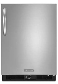KitchenAid KURS24RSBS Freestanding 161.4L Silver refrigerator