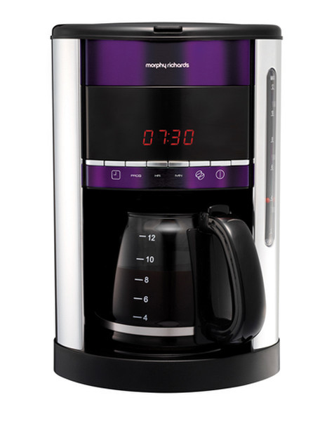 Morphy Richards 47085 Drip coffee maker 12cups Purple,Stainless steel coffee maker