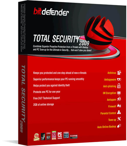 Editions Profil BitDefender Total Security 2009, 2 ans 3 PC, FR 3user(s) French