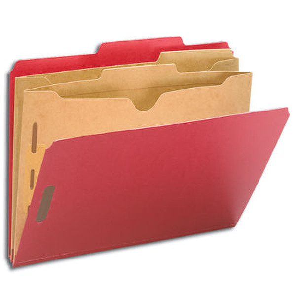 Smead Classification Folders, Pocket Style Divider Bright Red Красный папка