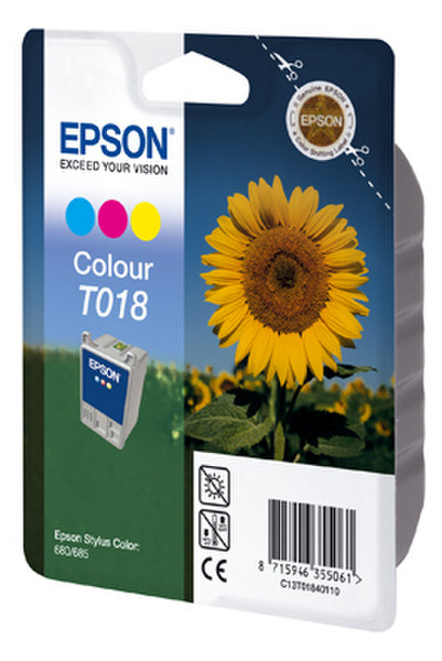 Epson T018 cyan,magenta,yellow ink cartridge