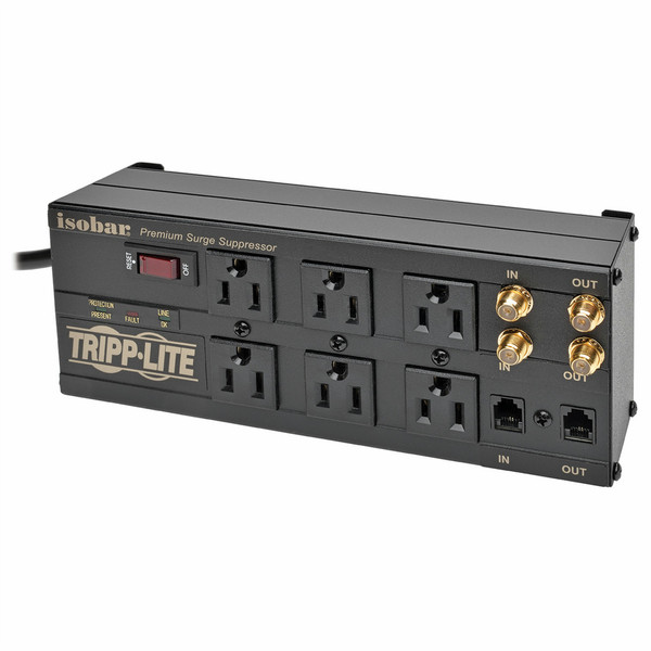 Tripp Lite ISOBAR6DBS 6AC outlet(s) 120V 1.83m Black surge protector