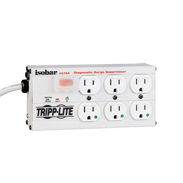 Tripp Lite ISOBAR6ULTRAHG 6розетка(и) 120В 4.57м Белый сетевой фильтр