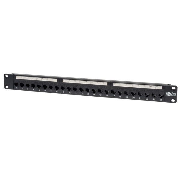 Tripp Lite 24-Port 1U Rack-Mount Cat6/Cat5 Feedthrough Patch Panel, RJ45 Ethernet