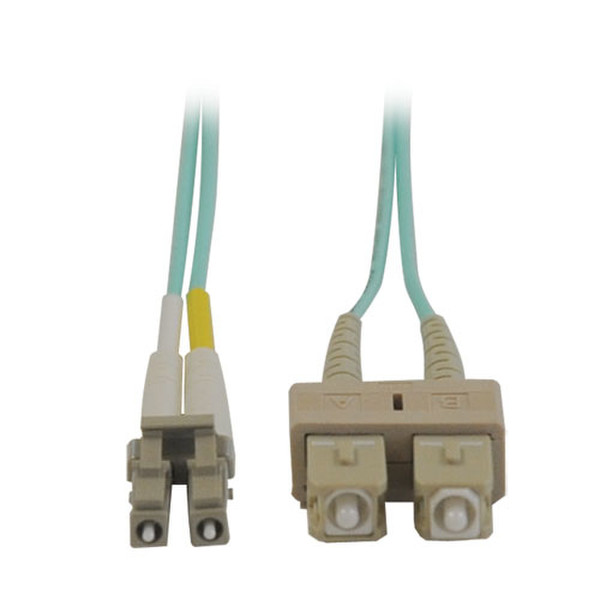 Tripp Lite 10Gb Duplex Multimode 50/125 OM3 LSZH Fiber Patch Cable (LC/SC) - Aqua, 15M