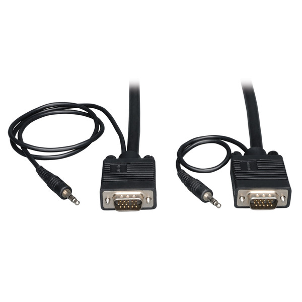 Tripp Lite VGA Coax Monitor Cable with Audio, High Resolution Cable with RGB Coax (HD15 and 3.5mm M/M), 3.05 m (10-ft.)