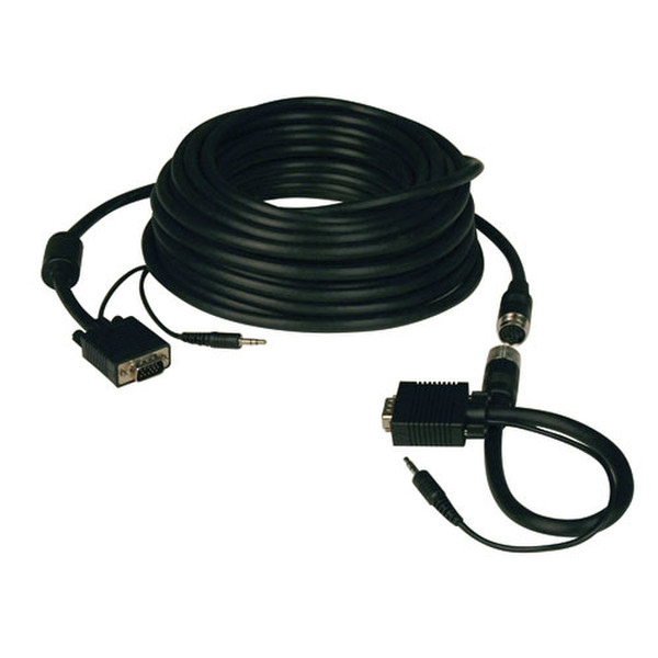 Tripp Lite High Resolution SVGA / VGA Monitor Easy Pull Cable with Audio and RGB Coax (HD15 M/M), 15.24 m (50-ft.)