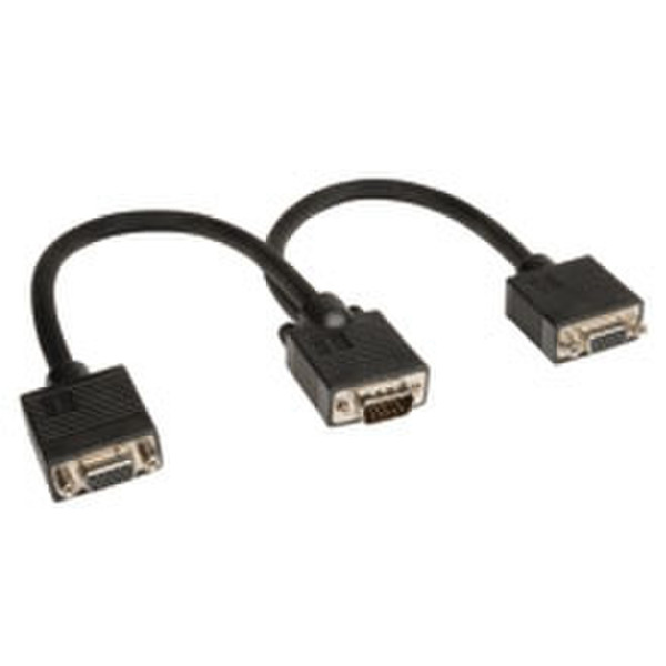 Tripp Lite VGA, 1-ft. 0.3m VGA (D-Sub) 2 x VGA (D-Sub) Schwarz VGA-Kabel