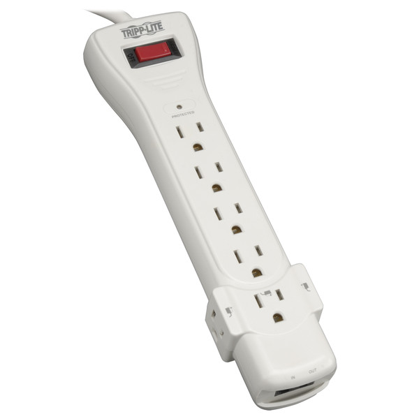 Tripp Lite Protect It! 7-Outlet Surge Protector, 12-ft. Cord, 1080 Joules, Fax/Modem Protection, RJ11