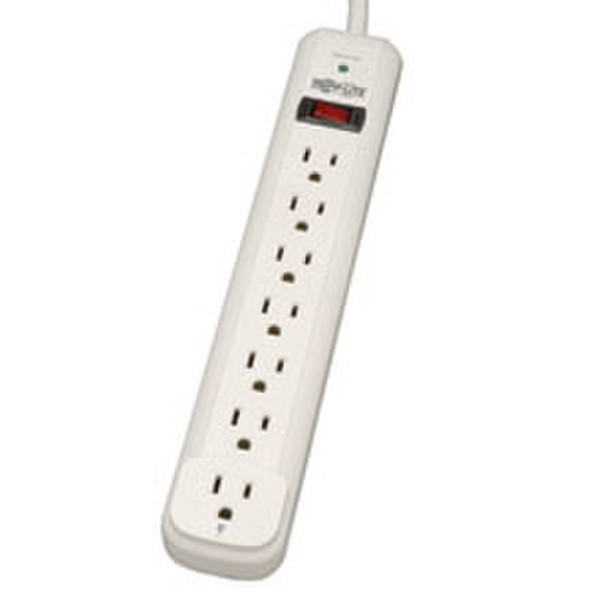 Tripp Lite Protect It! 7-Outlet Surge Protector, 25-ft. Cord, 1080 Joules, Light Gray Housing