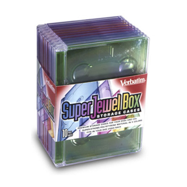 Verbatim CD/DVD Super Jewel Box 10pk Storage Cases Multicolour
