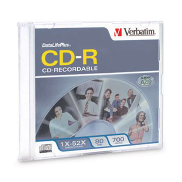 Verbatim CD-R 80MIN 700MB 52X DataLifePlus Branded 1pk Slim Case CD-R 700MB 1pc(s)