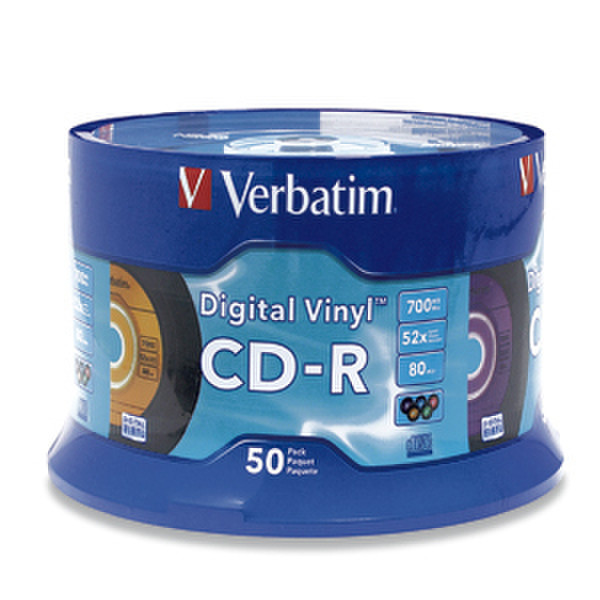 Verbatim Digital Vinyl CD-R™ 80MIN 700MB 52X 50pk Spindle CD-R 700MB 50pc(s)