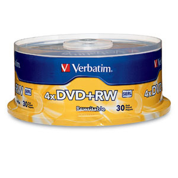 Verbatim DVD+RW 4.7GB 4X Branded 30pk Spindle 4.7GB DVD+RW 30pc(s)