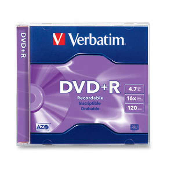 Verbatim DVD+R 4.7GB 16X Branded 1pk Jewel Case 4.7GB DVD+R 1Stück(e)