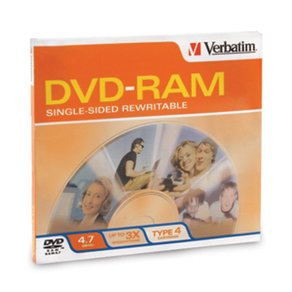 Verbatim DVD-RAM 4.7GB 3X Single-Sided Type 4 Cartridge