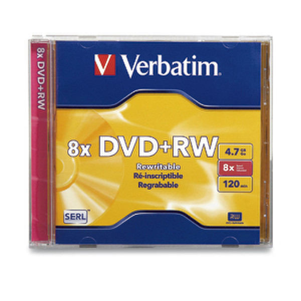 Verbatim DVD+RW 4.7GB 8X 1pk Jewel Case 4.7GB DVD+RW 1Stück(e)