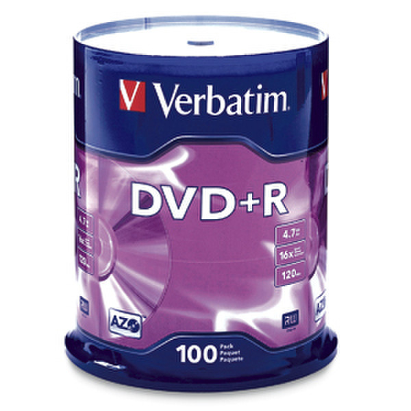 Verbatim DVD+R 4.7GB 16X Branded 100pk Spindle 4.7GB DVD+R 100Stück(e)