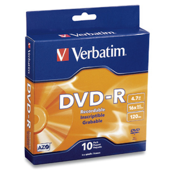 Verbatim DVD-R 4.7GB 16X Branded 10pk Spindle Box 4.7GB DVD-R 10Stück(e)