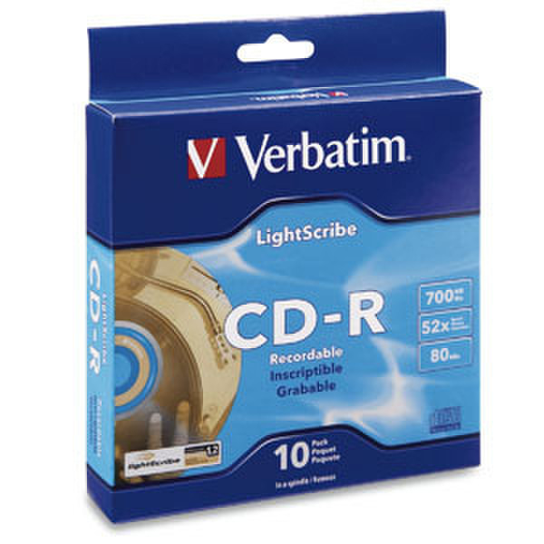 Verbatim CD-R 80MIN 700MB 52X LightScribe 10pk Spindle Box CD-R 700MB 10pc(s)
