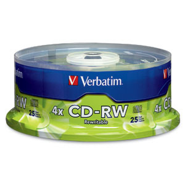 Verbatim CD-RW 80MIN 700MB 2X-4X Branded 25pk Spindle CD-RW 700MB 25pc(s)