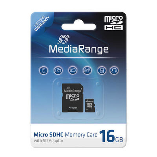 MediaRange MicroSDHC 16GB 16ГБ MicroSDHC Class 6 карта памяти