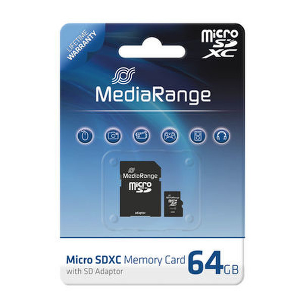 MediaRange 64GB MicroSDXC 64GB MicroSDXC Class 10 memory card
