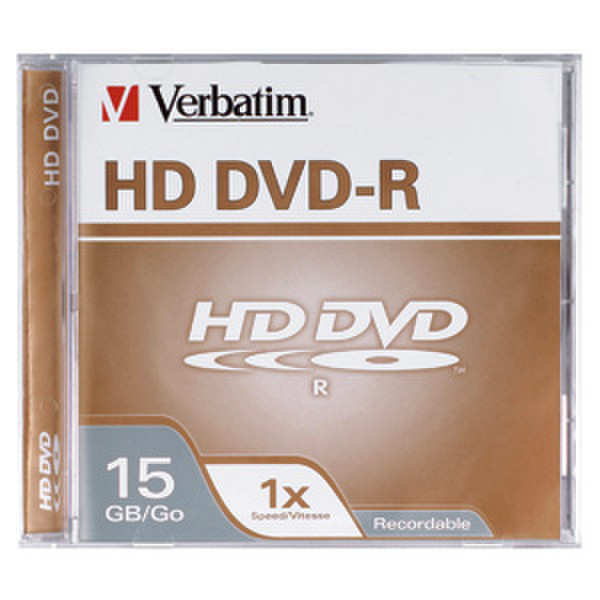 Verbatim HD DVD-R 15GB 1X Branded 1pk Jewel Case 15ГБ DVD-R 1шт