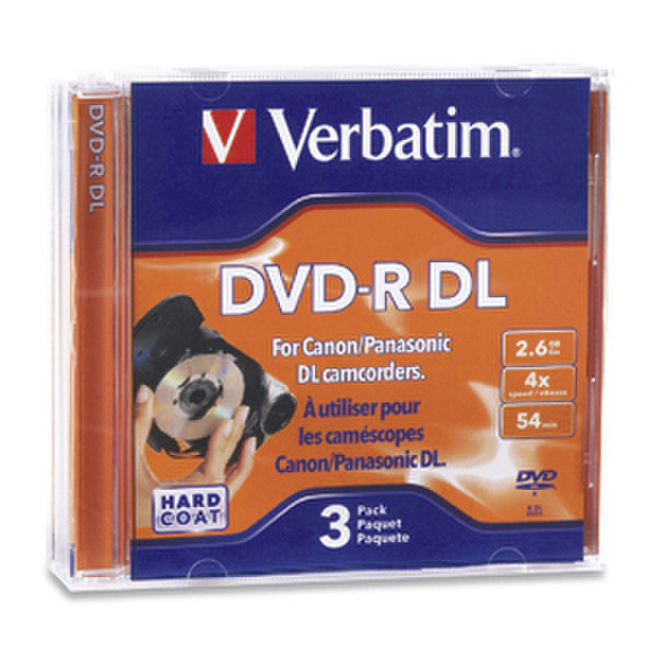 Verbatim Mini DVD-R DL 2.6GB 4X Branded 3pk Jewel Case 2.6GB DVD-R DL 3pc(s)