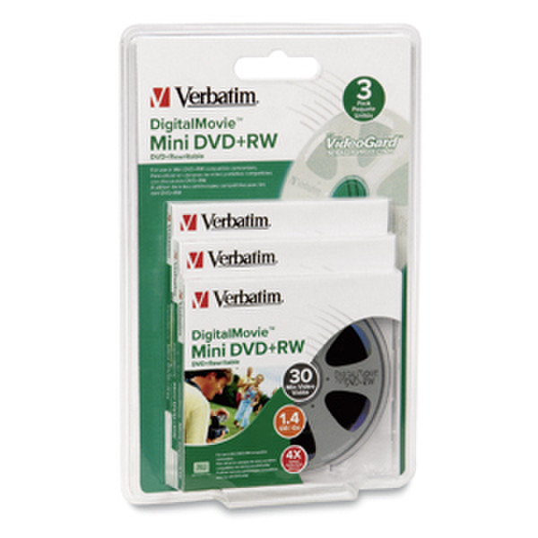 Verbatim DigitalMovie™ Mini DVD+RW 1.4GB 4X 3pk Jewel Case Blister 1.4GB DVD+RW 3Stück(e)