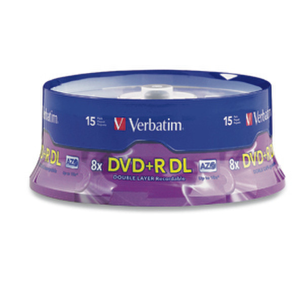 Verbatim DVD+R DL 8.5GB 8X Branded 15pk Spindle 8.5GB DVD+R DL 15pc(s)