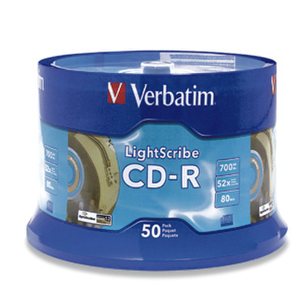 Verbatim CD-R 80MIN 700MB 52X LightScribe 50pk Spindle CD-R 700MB 50pc(s)
