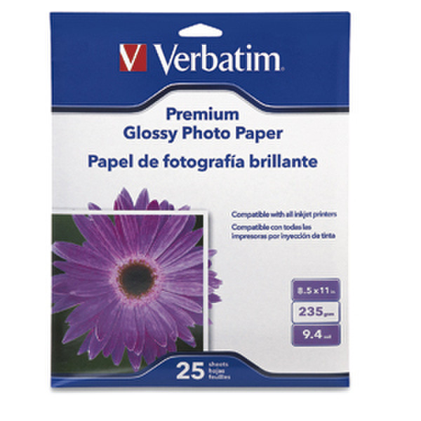 Verbatim 8 1/2 x 11 Premium Glossy Photo Paper 25pk photo paper