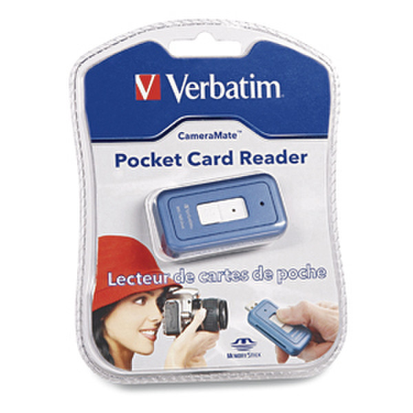 Verbatim CameraMate™ Pocket Reader (MS/MS Pro) Blue card reader