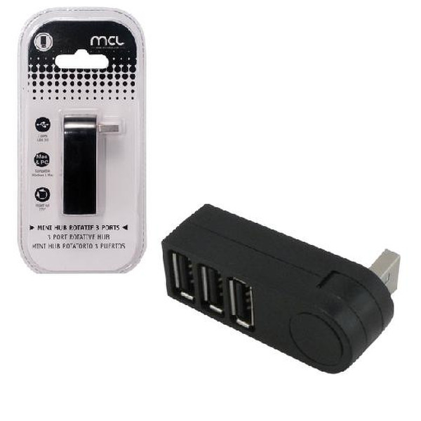 MCL USB2-M103 USB 2.0 Черный хаб-разветвитель