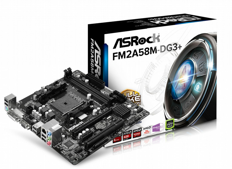 Asrock FM2A58M-DG3+ AMD A58 FCH (Bolton D2) Socket FM2+ Микро ATX материнская плата
