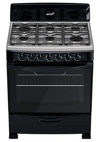 Acros AF5570B Отдельностоящий Gas hob Черный, Нержавеющая сталь кухонная плита