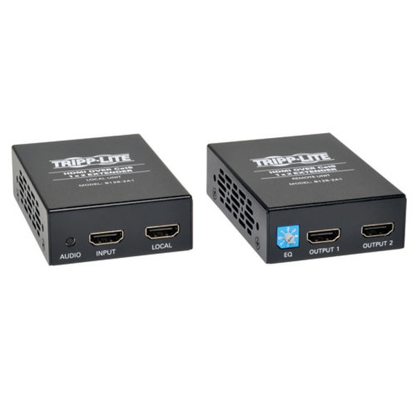 Tripp Lite 1 x 2 HDMI over Cat5 / Cat6 Extender Kit, Box-Style Transmitter and Receiver, 1080p @ 60 Hz, Up to 60.96 m (200-ft.)