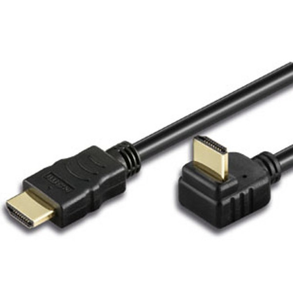 Techly 2m High Speed HDMI Cable with Ethernet A/A M/M Angled Black ICOC HDMI-LE-020